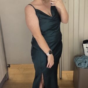 Rachel Zoe Emerald Green Cowl Neck Maxi Slip Dress